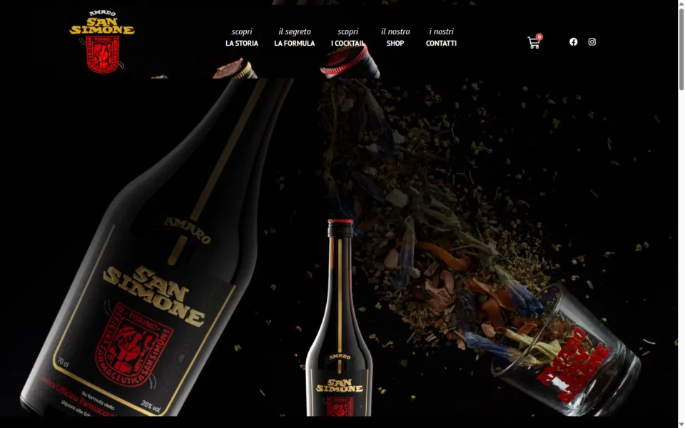 Amaro San Simone website built by REGICODE