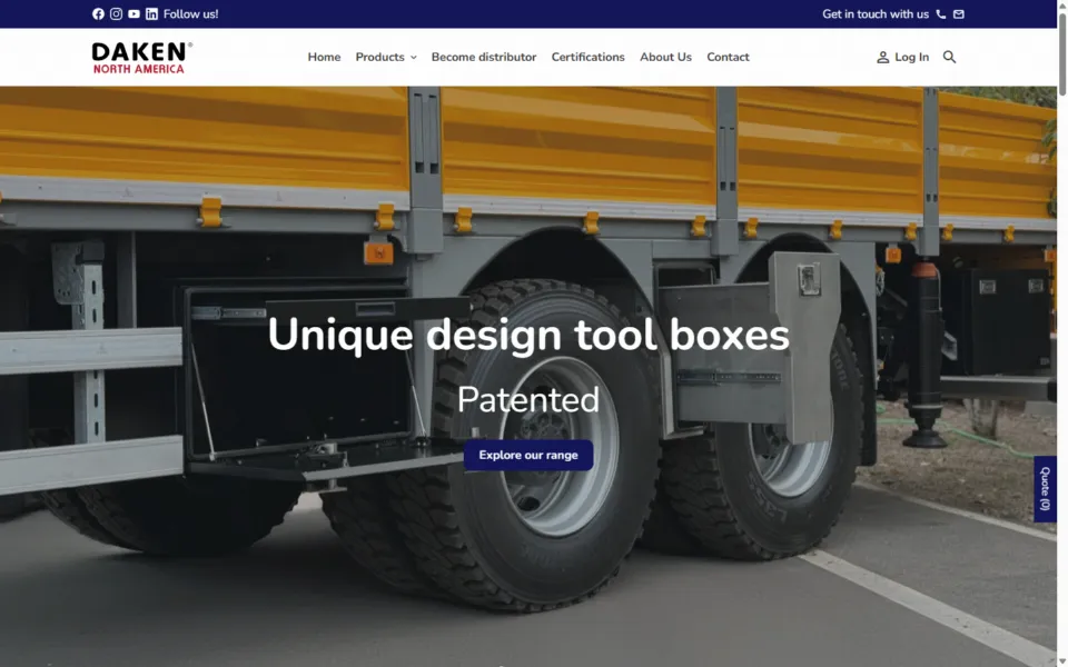 Daken North America website built by REGICODE