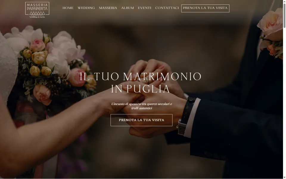 Masseria Papaperta website built by REGICODE