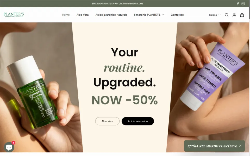 Planters website built by REGICODE