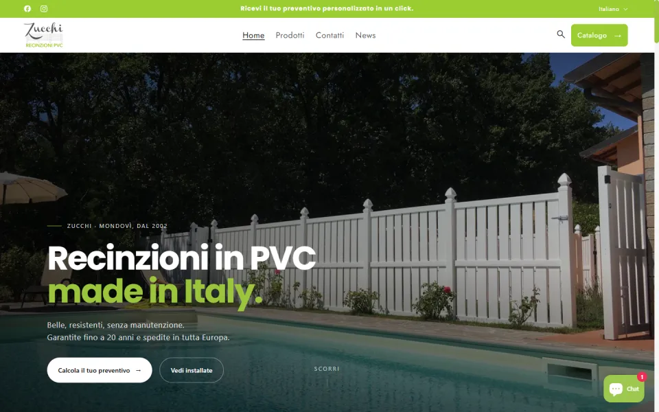 Recinzioni PVC website built by REGICODE