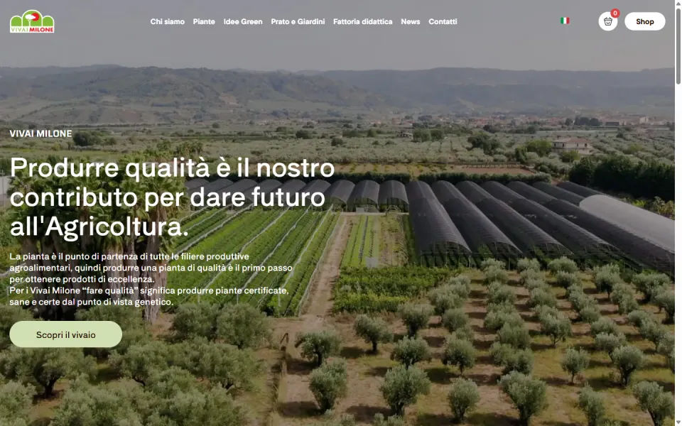 Vivai Milone website built by REGICODE